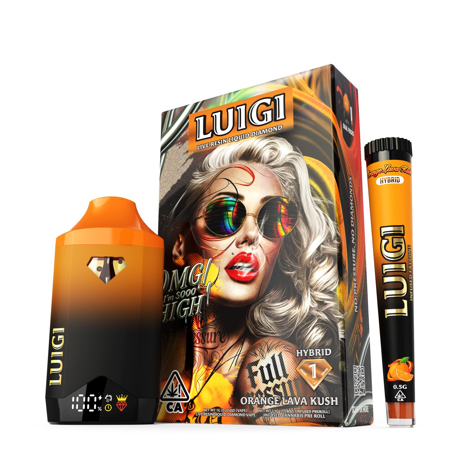 Luigi Orange Lava Kush Carts